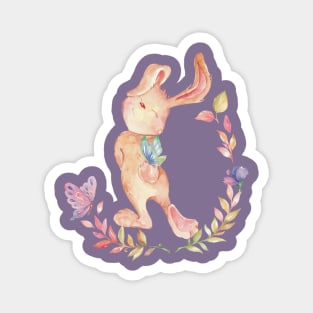 Cute Cottagecore Bunny with Butterflies Magnet