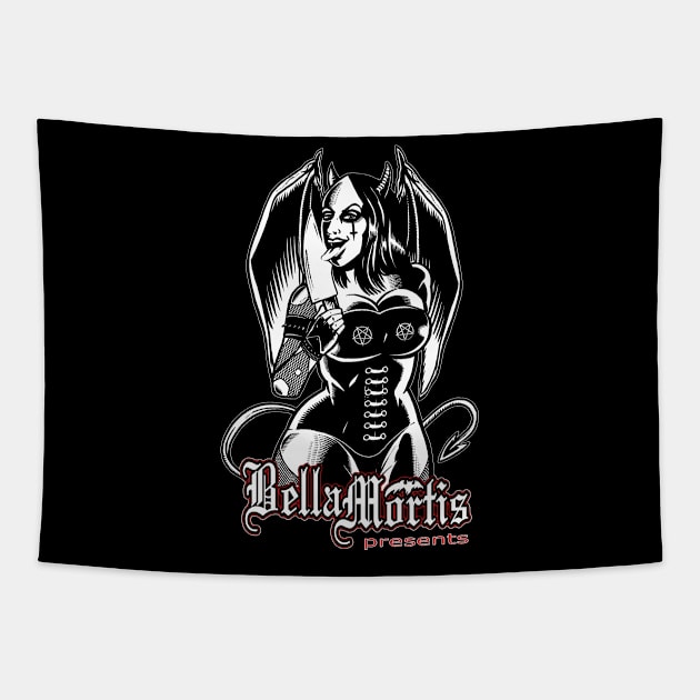 Bella holding a knife Tapestry by wildsidecomix