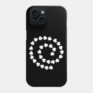 White Shamrock Spiral St Patricks Day Phone Case