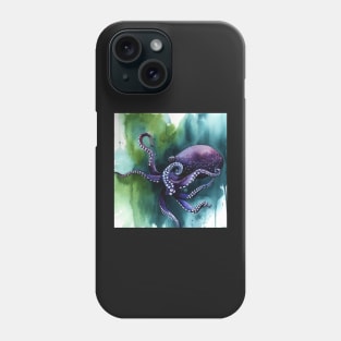 Purple Octopus Floats Peacefully Phone Case