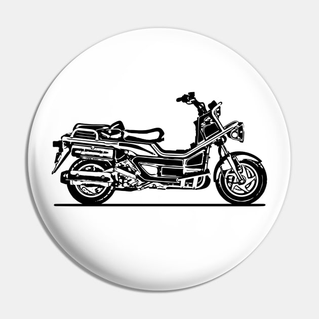 Big Ruckus Motorcycle Sketch Art Pin by DemangDesign