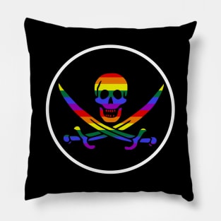 Pirate Rainbow Pride Flag Pillow