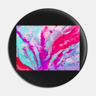 Hot Pink and Turquoise Flowing Abstract Watercolour Pin