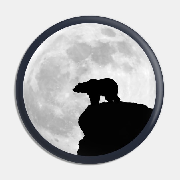 Bear under the moon Pin by Boss creative