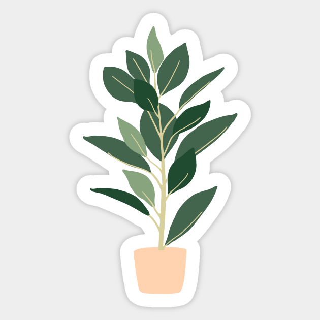 Boho Minimalist potter plants - Boho Minimalist Plants - Sticker |