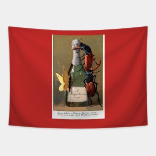 Victorian Christmas Wine and Insects Greetings Tapestry