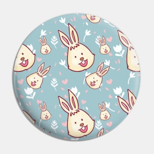 funny bunnies pattern Pin