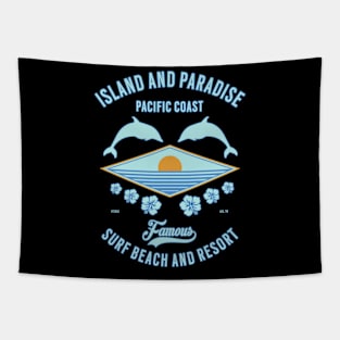 Island islandparadise holiday dolphin Tapestry