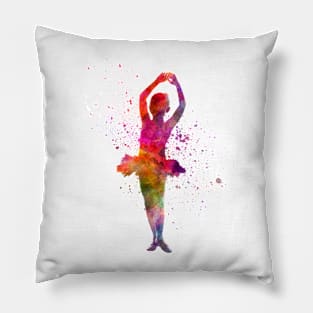 Ballet girl in watercolor Pillow