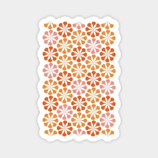 Mod flower pattern (pink and orange) Magnet
