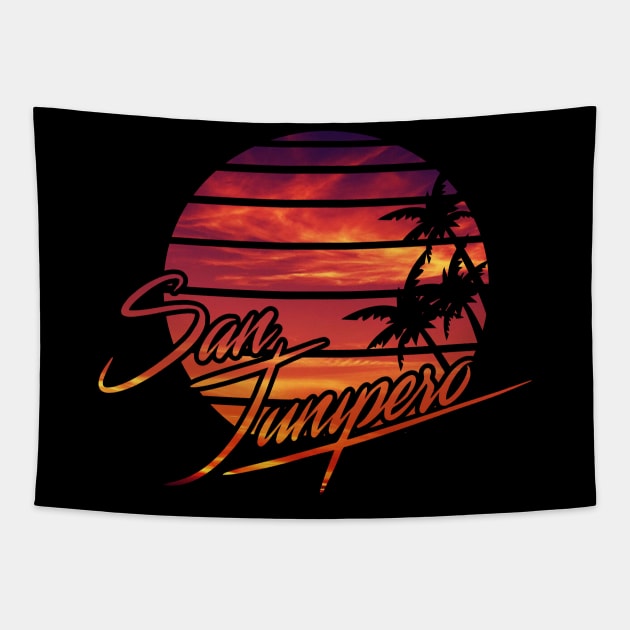 san junipero Tapestry by crocamasistudios