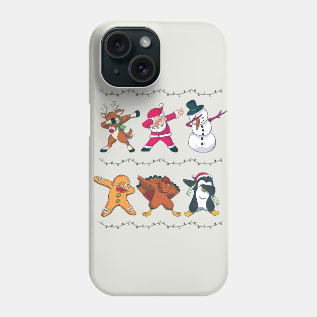 Dabbing Holiday Characters | Santa Rudolph Frosty Christmas Phone Case by SLAG_Creative