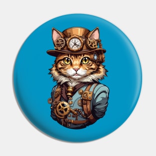 Steampunk, Cat venturer, Victorian Cat Pin