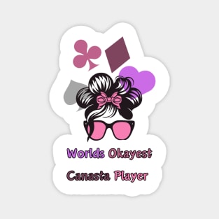 "Worlds Okayest Canasta Royalty: Groovy Crown Jewel"- Funny Canasta Lover Magnet