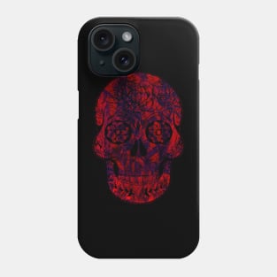 Red Dia del Muertos Day of the dead halloween floral skull Phone Case