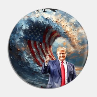 American Wave Trump 2024 Pin