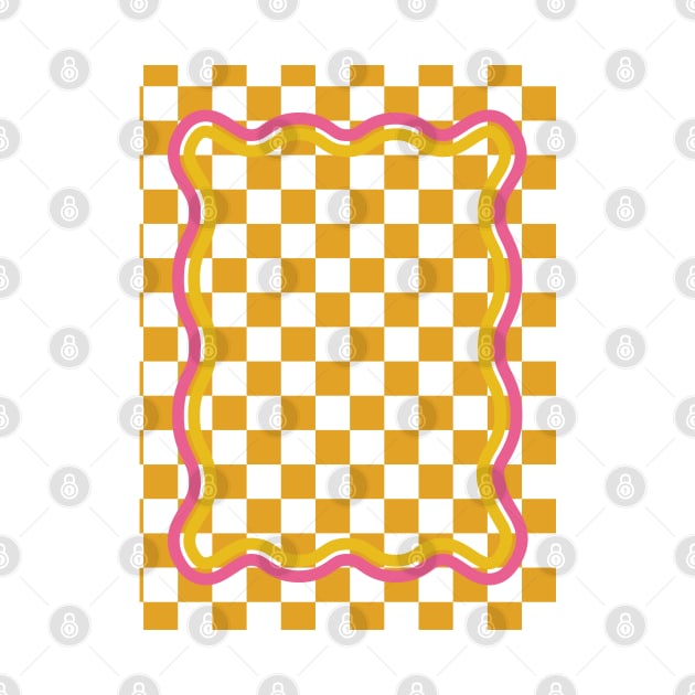90s Checkerboard - Orange 4 by Colorable