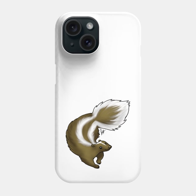 Skunk - Brown Phone Case by Jen's Dogs Custom Gifts and Designs