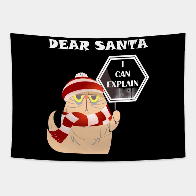 dear Santa I can explain Christmas funny Santa Claus Joke Tapestry by DODG99