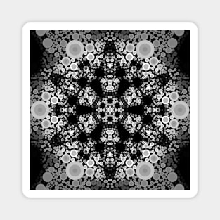 Dot Mandala Flower Grey and Black Magnet