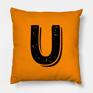 Capital Letter U Name Initial Monogram Pillow