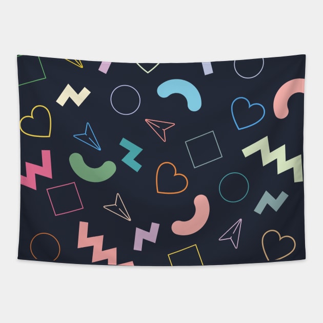 Colorful Shape Pattern Tapestry by KiyoMi