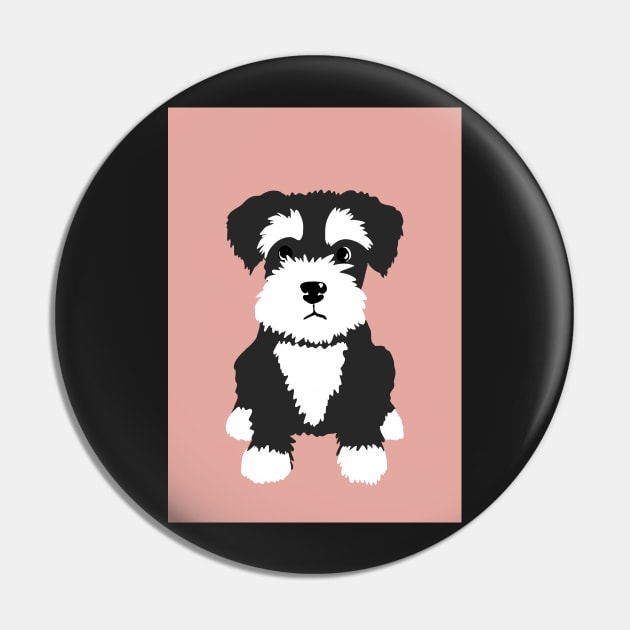 Sweet black and white Miniature Schnauzer puppy dog Pin by NattyDesigns