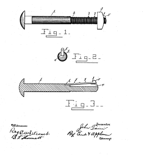 Nut Lock Vintage Patent Hand Drawing Magnet