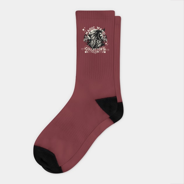 Magic Wand Collector's Club Wizardry Magical Sorcery Fan Socks by Joaddo