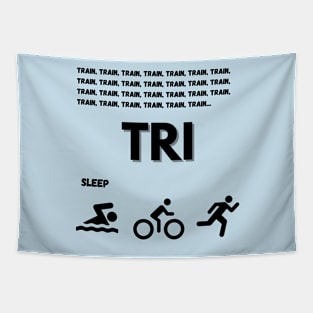 Train Tri Sleep T-shirt Tapestry