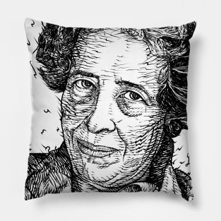 HANNAH ARENDT ink portrait .2 Pillow