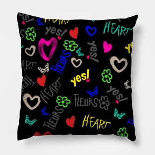 Bright colors love pattern Pillow