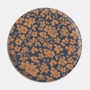 gold and blue floral pattern Pin