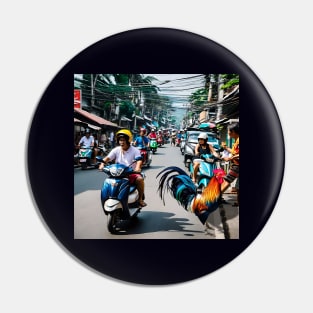 Philippines Scooter Scene Pin