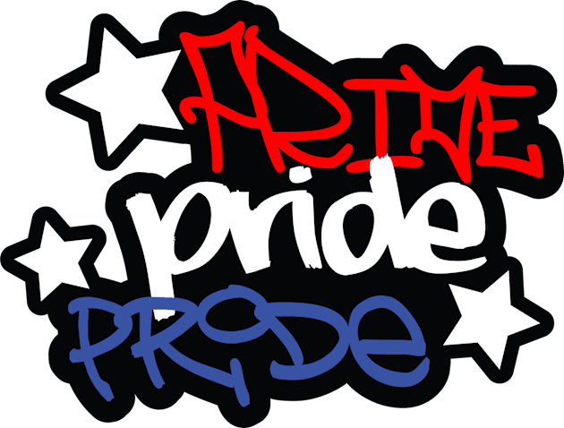 Pride Red White and Blue Kids T-Shirt by OrneryDevilDesign