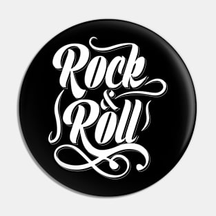 Rock and roll text vintage typography Pin