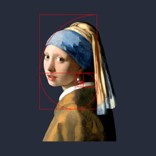 Vermeer Girl With Pearl Earring Fibonacci Sequence T-Shirt