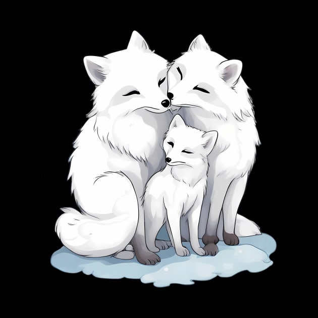 Cute Arctic Fox Family by animegirlnft