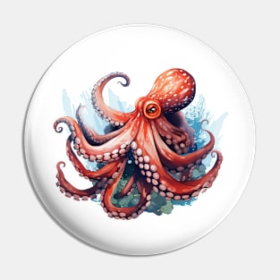 Orange Octopus Pin