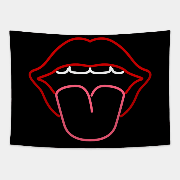 Cool Outstretched Party Tongue Funny Ironic Gift Tapestry by peter2art