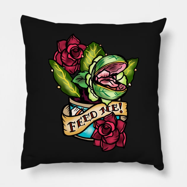 FEED ME! Pillow by MonicaLaraArt