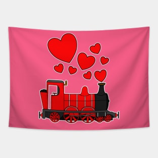 Valentines Day Steam Train Anniversary Engagement Railroad Enthusiast Tapestry