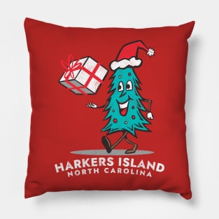 Harkers Island, NC Vacationing Christmas Tree Pillow