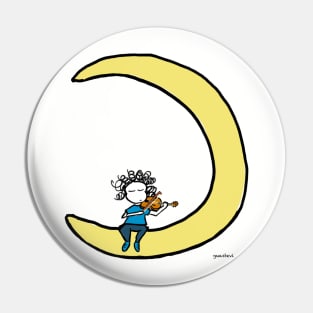 Moon and violin Pin