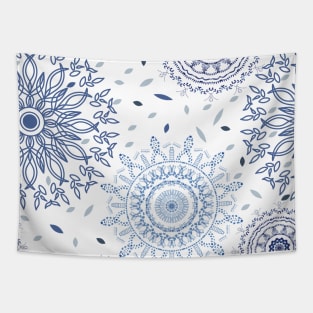 Indigo mandala pattern Tapestry