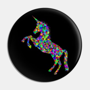 Jumping and colorful Unicorn Pin