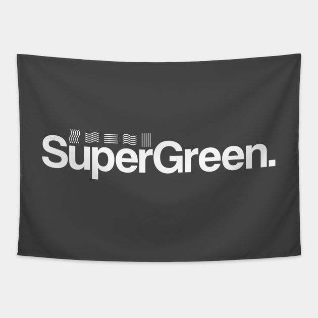 Super Green in white Tapestry by tomsnow