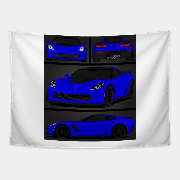 Z06 DARK-BLUE Tapestry by VENZ0LIC