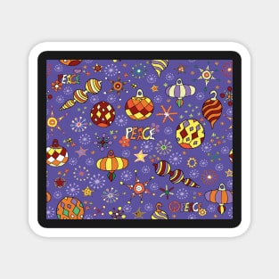 '70s peaceful retro Christmas pattern Magnet