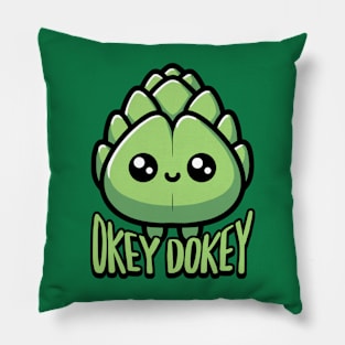 Okey Dokey Acrichokey! Cute Artichoke Pun Pillow